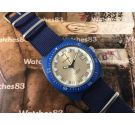 Vintage swiss manual winding watch VOGA 17 jewels Diver Blue