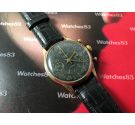 Agefa vintage reloj de cuerda cronógrafo Suisse plaqué OR 17 jewels dial negro