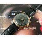 Agefa vintage swiss manual winding chronograph watch plaqué OR 17 jewels black dial *** SPECTACULAR ***