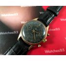 Agefa vintage reloj de cuerda cronógrafo Suisse plaqué OR 17 jewels dial negro