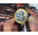 Technos reloj suizo antiguo de cuerda *** Oversize 38,5 mm *** Plaqué OR