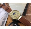 Vintage manual winding swiss watch Alex moonphase and calendar