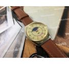 Reloj de cuerda suizo vintage Alex fase lunar y calendario