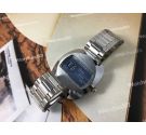 Satara Digital Reloj vintage suizo de cuerda salto de hora azul OVERSIZE