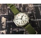 Reloj suizo antiguo militar de trinchera dial de porcelana
