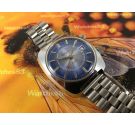 Vintage swiss watch Valgine Wrist Alarm manual winding 17 rubis Dial Blue