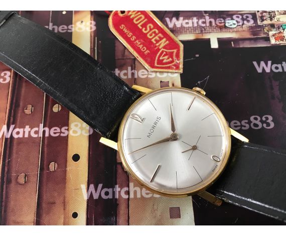 Morris NOS Reloj suizo antiguo de cuerda 15 rubis Plaqué OR *** Nuevo de antiguo Stock ***
