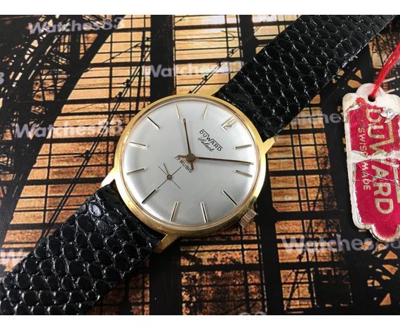 Casco Centelleo Aleta Duward Select NOS Reloj suizo antiguo de cuerda 17 rubis Plaqué OR ***  Nuevo de antiguo Stock *** - Watches83