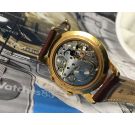 Reloj Alarma suizo National Watch antiguo de cuerda bañado en oro OVERSIZE