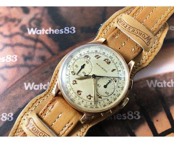 Movado Cal M90 Vintage swiss chronograph hand winding watch GOLD 14K (0.585) *** ONLY COLLECTORS ***