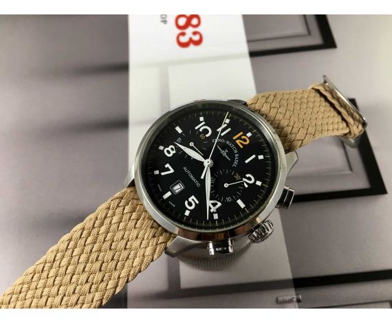Zeno Watch Basel automatic swiss watch retro bicompax Flieger chronograph 6302-7753 Cal Valjoux 7753 *** SPECTACULAR ***