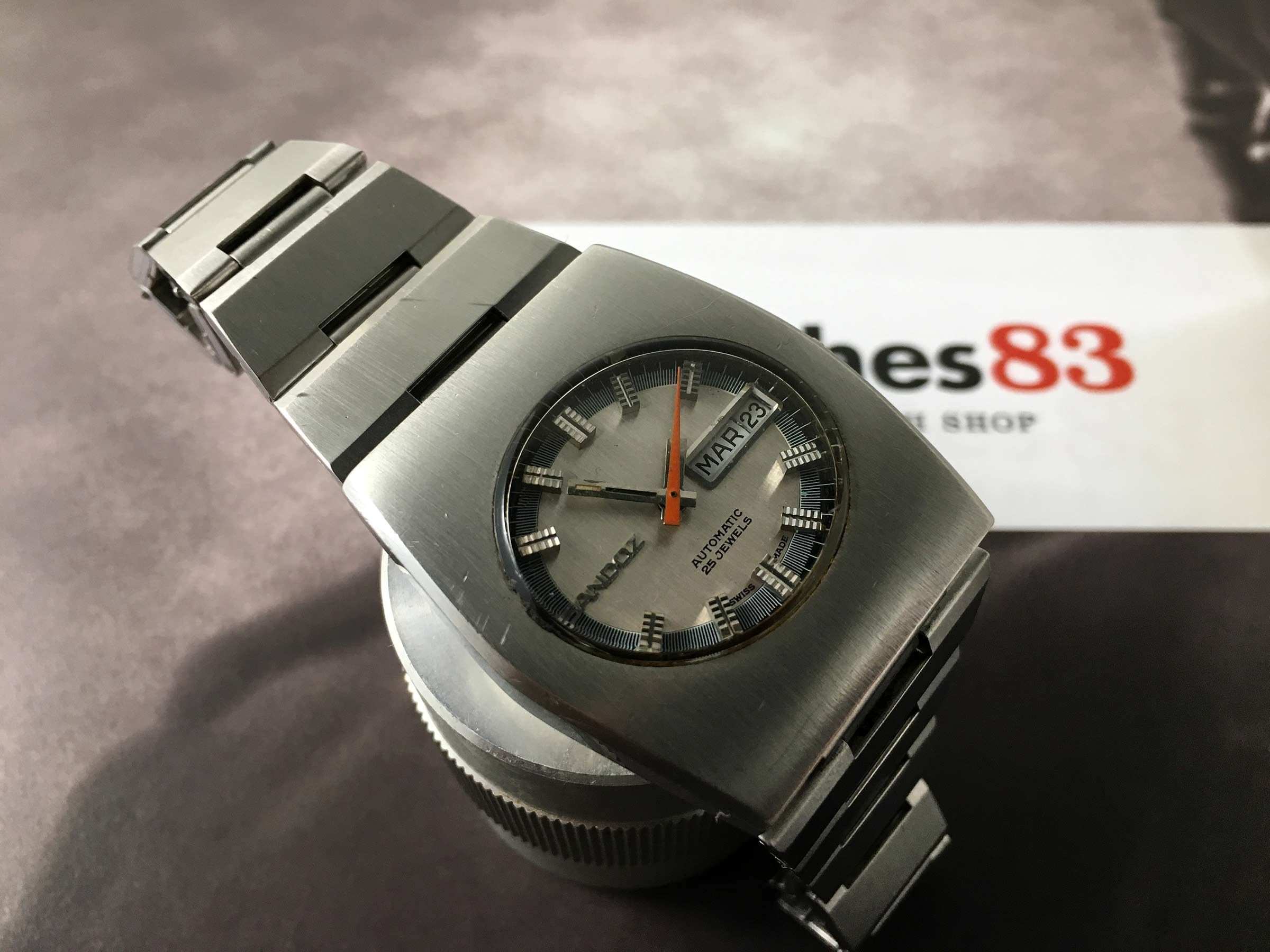 Vintage swiss automatic wristwatch SANDOZ 25 jewels Cal. FHF 908 *** SPECTACULAR *** Sandoz 