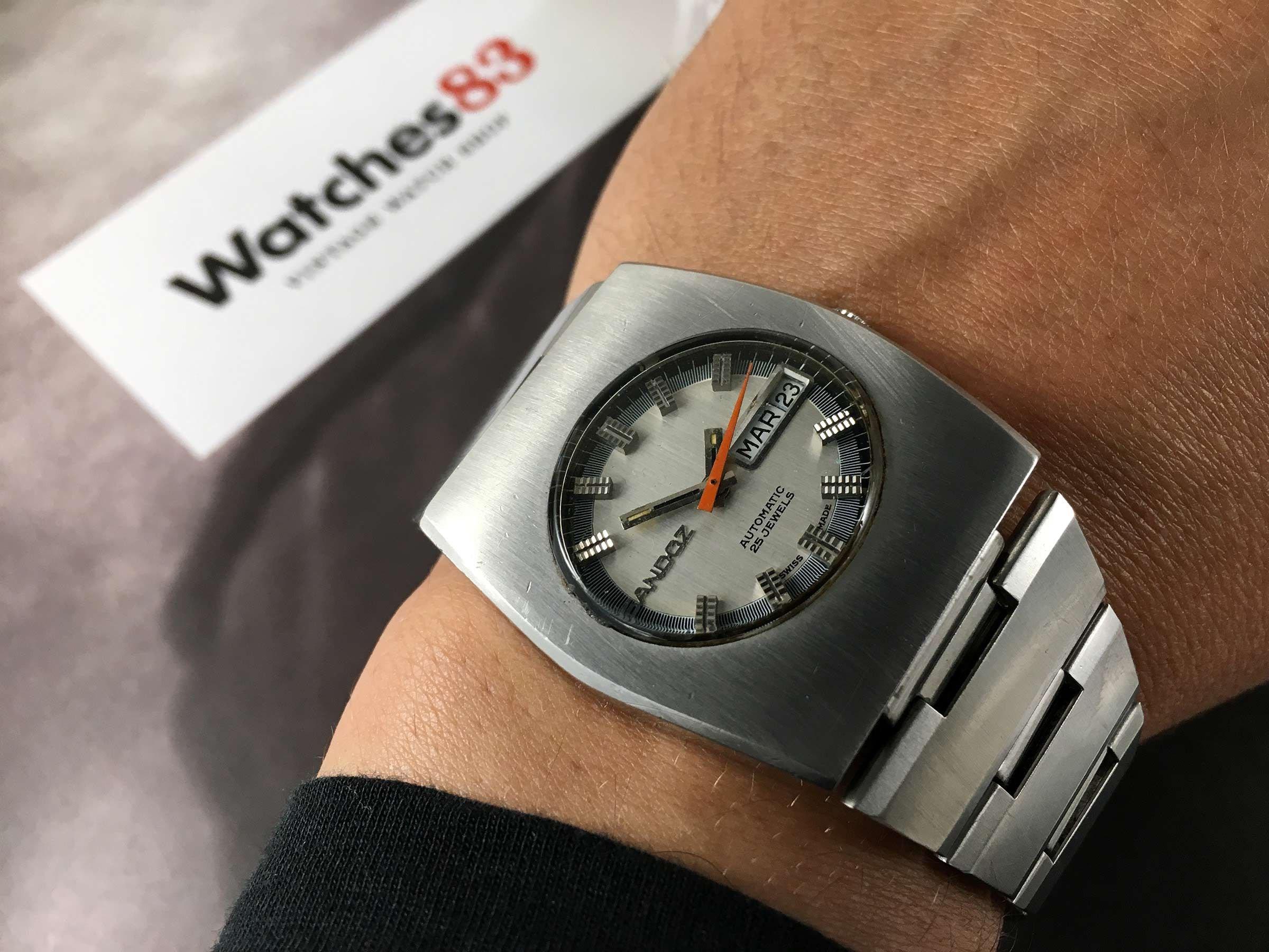 Platteland Editor envelop Vintage swiss automatic wristwatch SANDOZ 25 jewels Cal. FHF 908 ***  SPECTACULAR *** Sandoz Vintage watches - Watches83