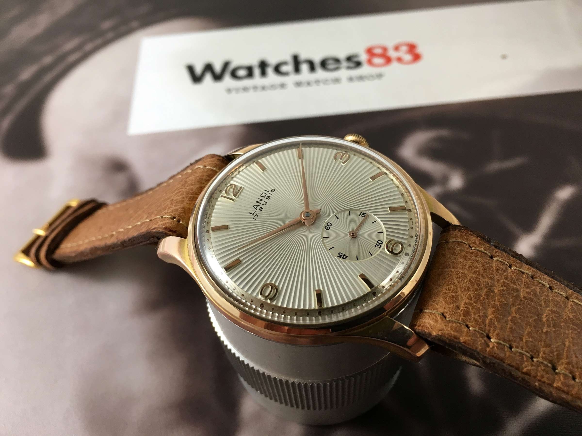 NOS LANDI Vintage swiss hand winding watch Plaqué OR