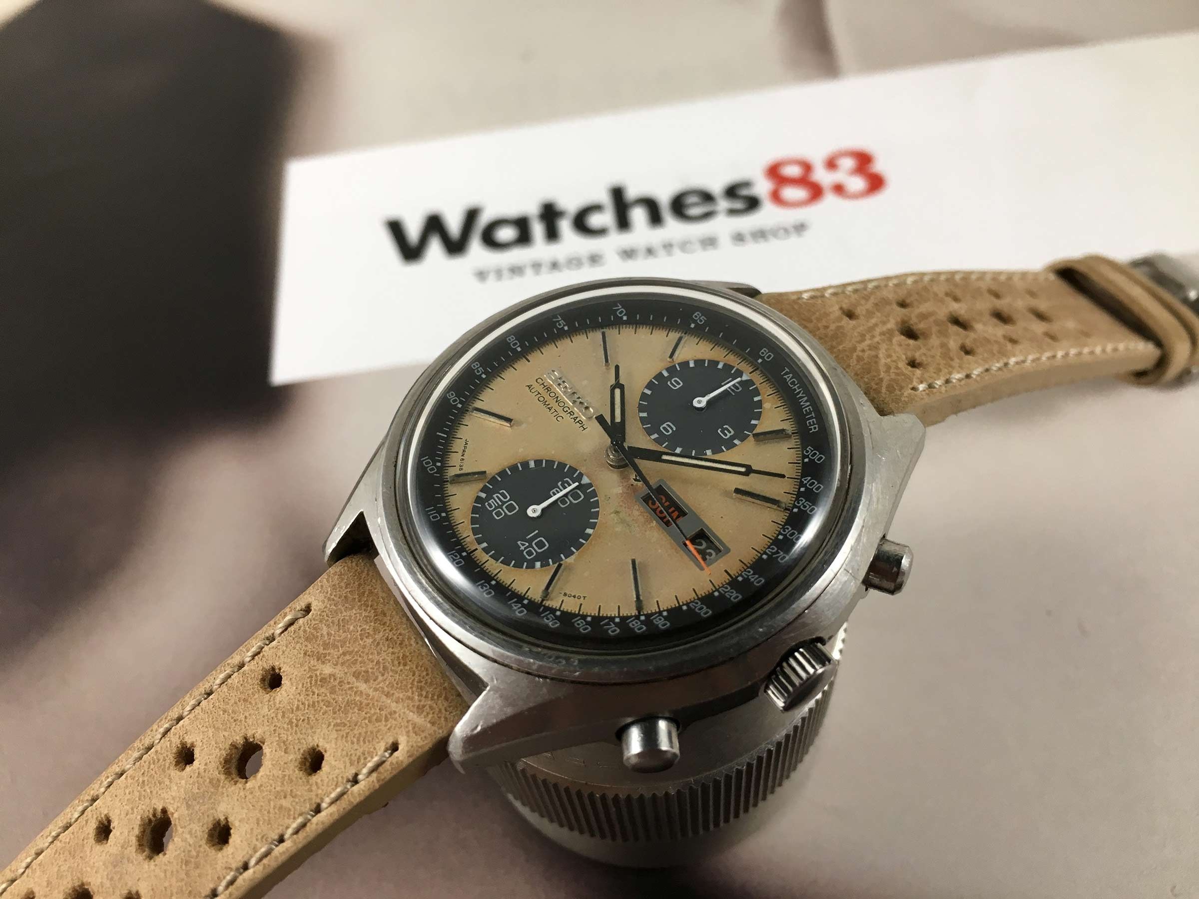 Seiko Panda Vintage automatic chronograph watch Ref 6138-8021 Tropical ...