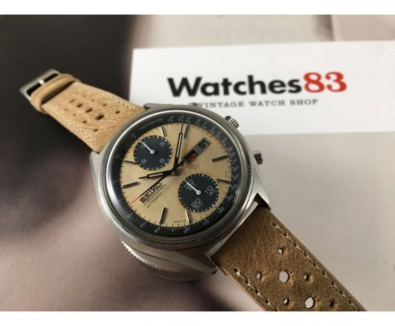 Seiko Panda Vintage automatic chronograph watch Ref 6138-8021 Tropical Dial 21 jewels *** SPECTACULAR PATINA ***