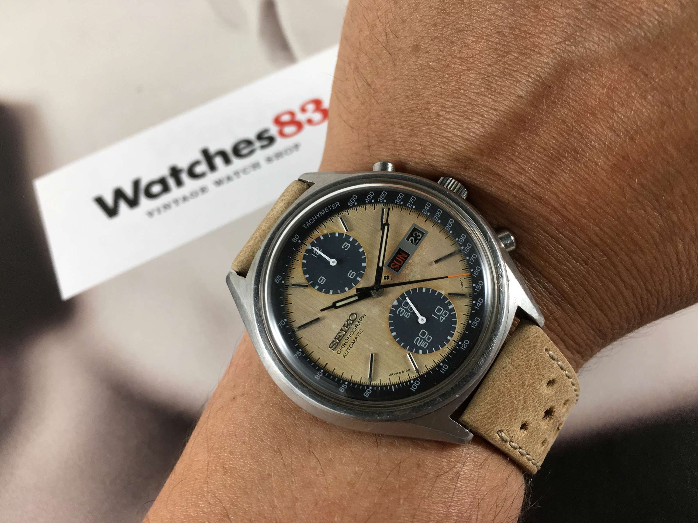 Seiko Panda Vintage automatic chronograph watch Ref 6138-8021 Tropical ...