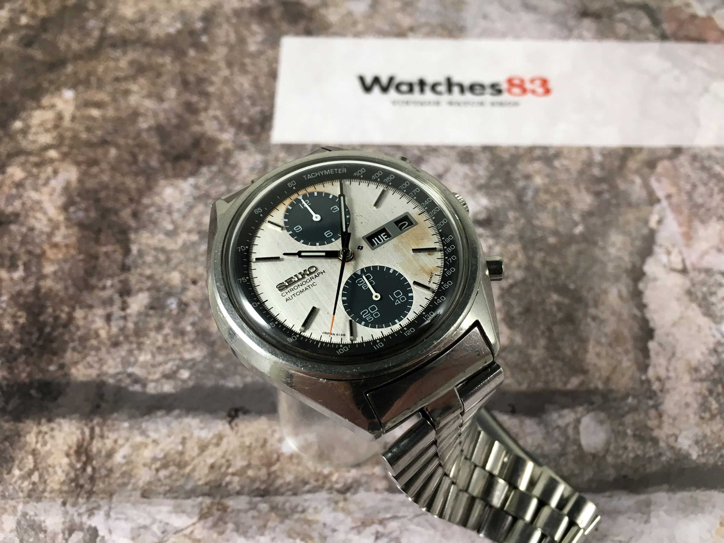 SEIKO PANDA Vintage automatic chronograph watch Ref. 6138-8020 Cal. 6138-B  PATINA DIAL *** SPECTACULAR *** Seiko Vintage watches - Watches83