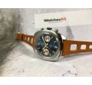 ELECTRA Vintage swiss hand winding chronograph watch Valjoux 7734 INVERTED CALENDAR *** ELECTRIC BLUE DIAL ***