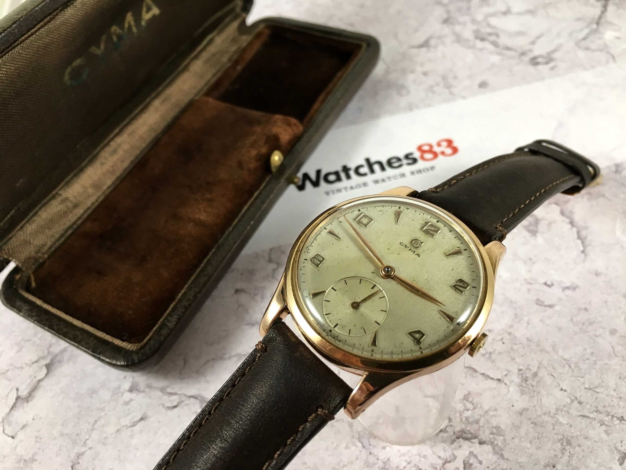 CYMA (TAVANNES) Swiss vintage manual winding watch Cal. 586 Gold 