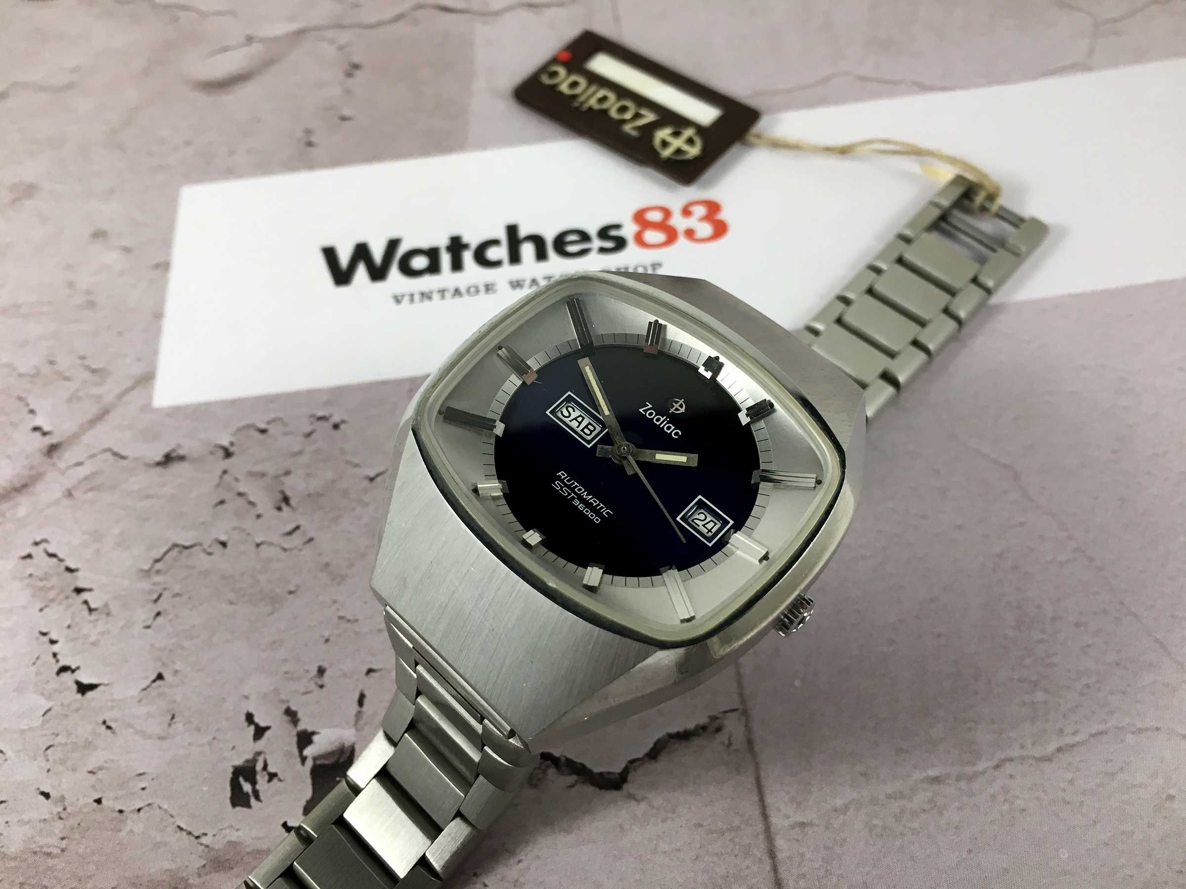NOS ZODIAC SST 36000 Vintage swiss automatic watch Cal. 86 Ref. 862 974 ...