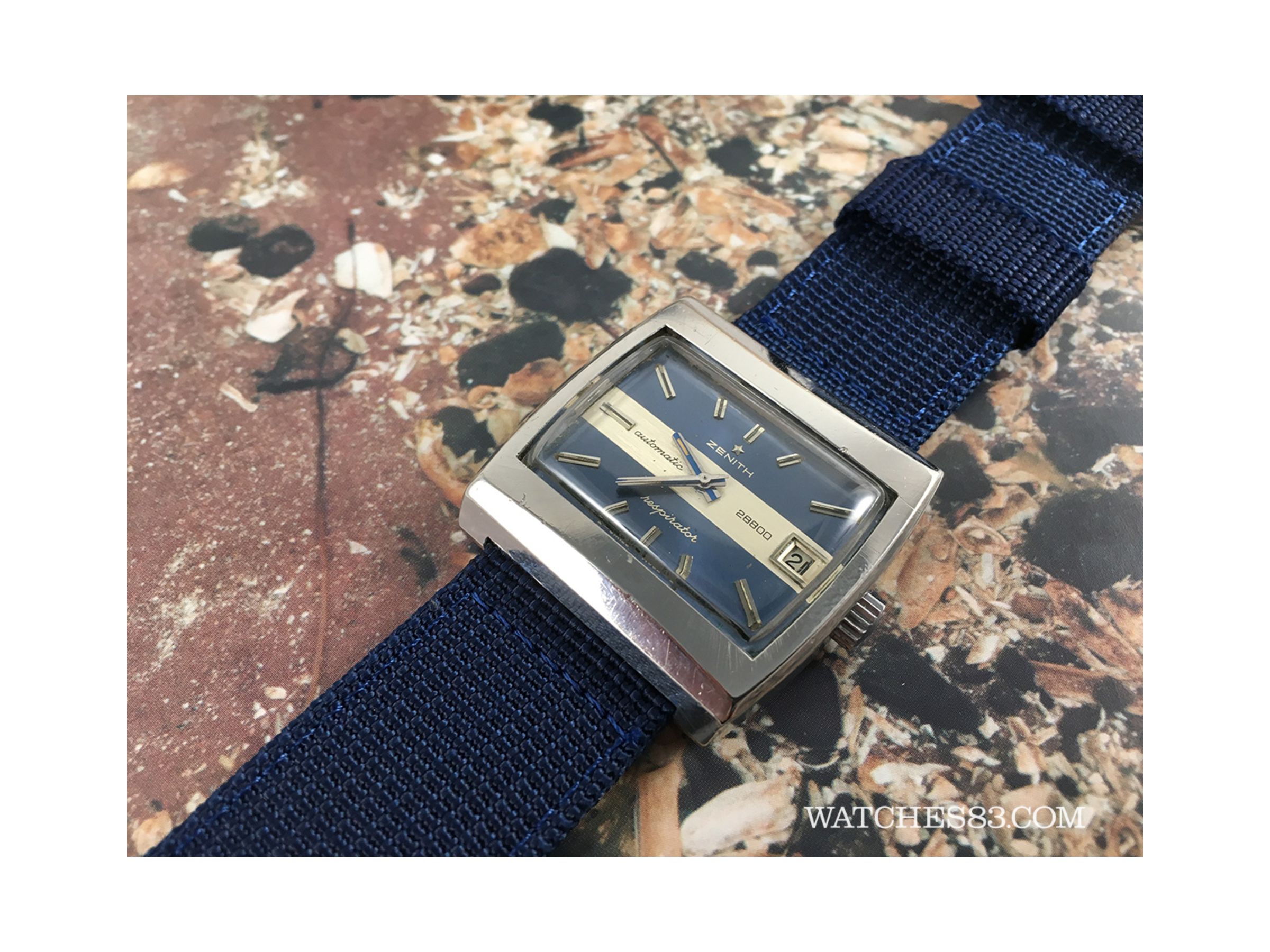 Vintage swiss automatic watch Zenith Respirator 28800 Blue - Watches83