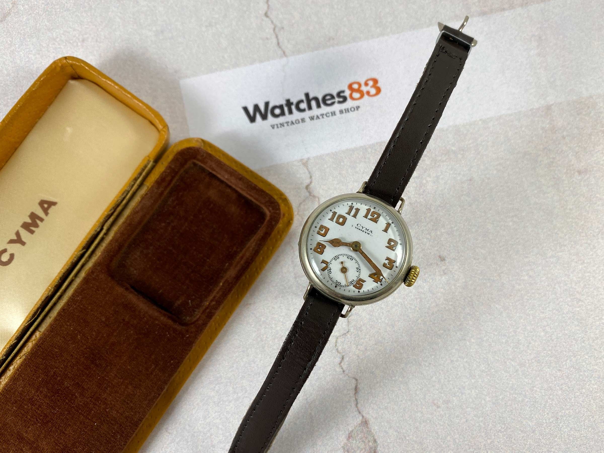 tavannes watch company cyma 935 silver wrist watch