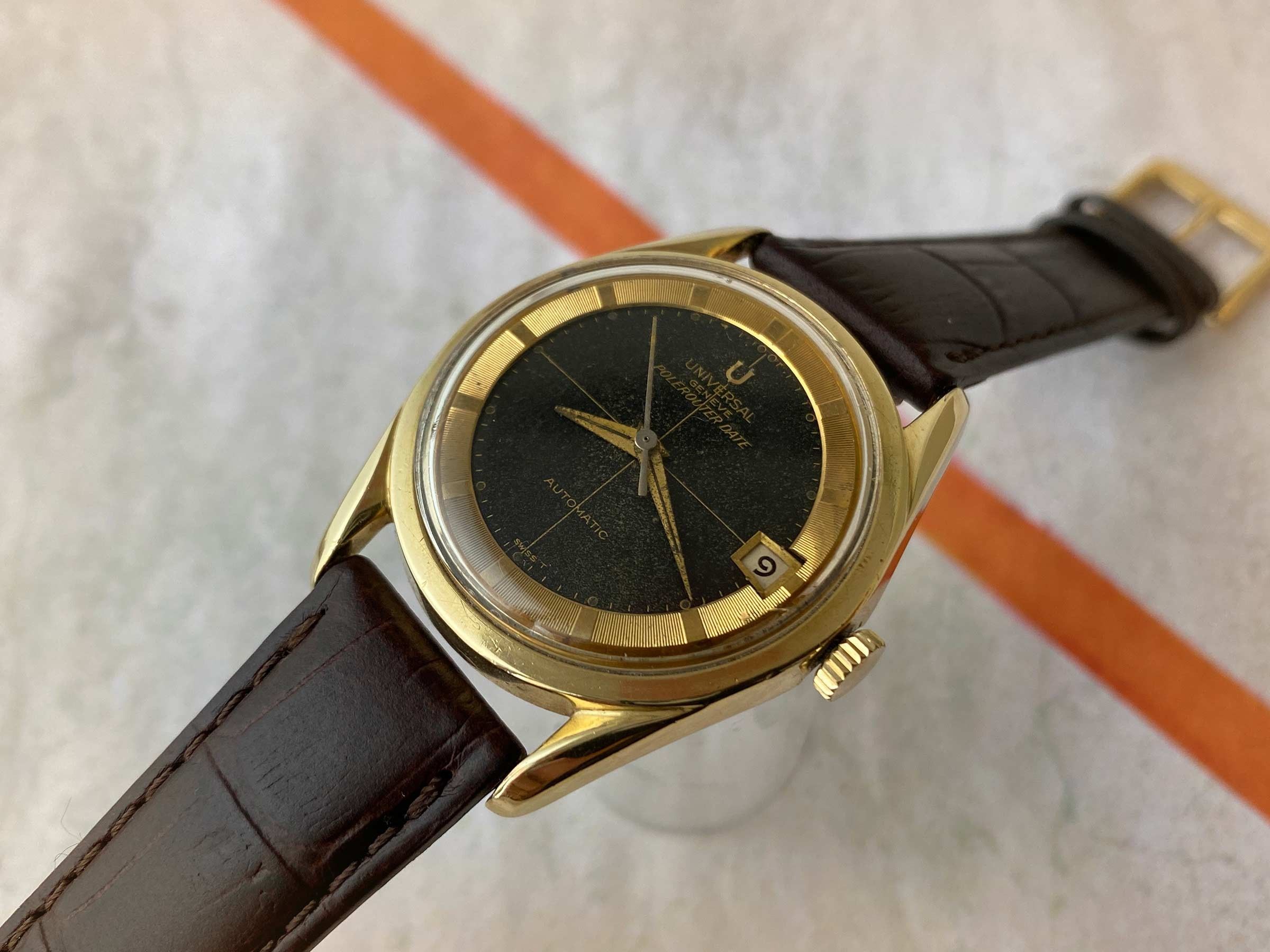 UNIVERSAL GENEVE POLEROUTER DATE Vintage swiss automatic watch Cal 218 ...