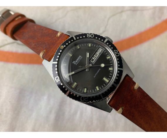 BESSA PRESTIGE 200M Vintage swiss automatic watch Cal. PUW 1564 DIVER 20 ATMOSPHERES Bidirectional bezel *** LOLLIPOP ***