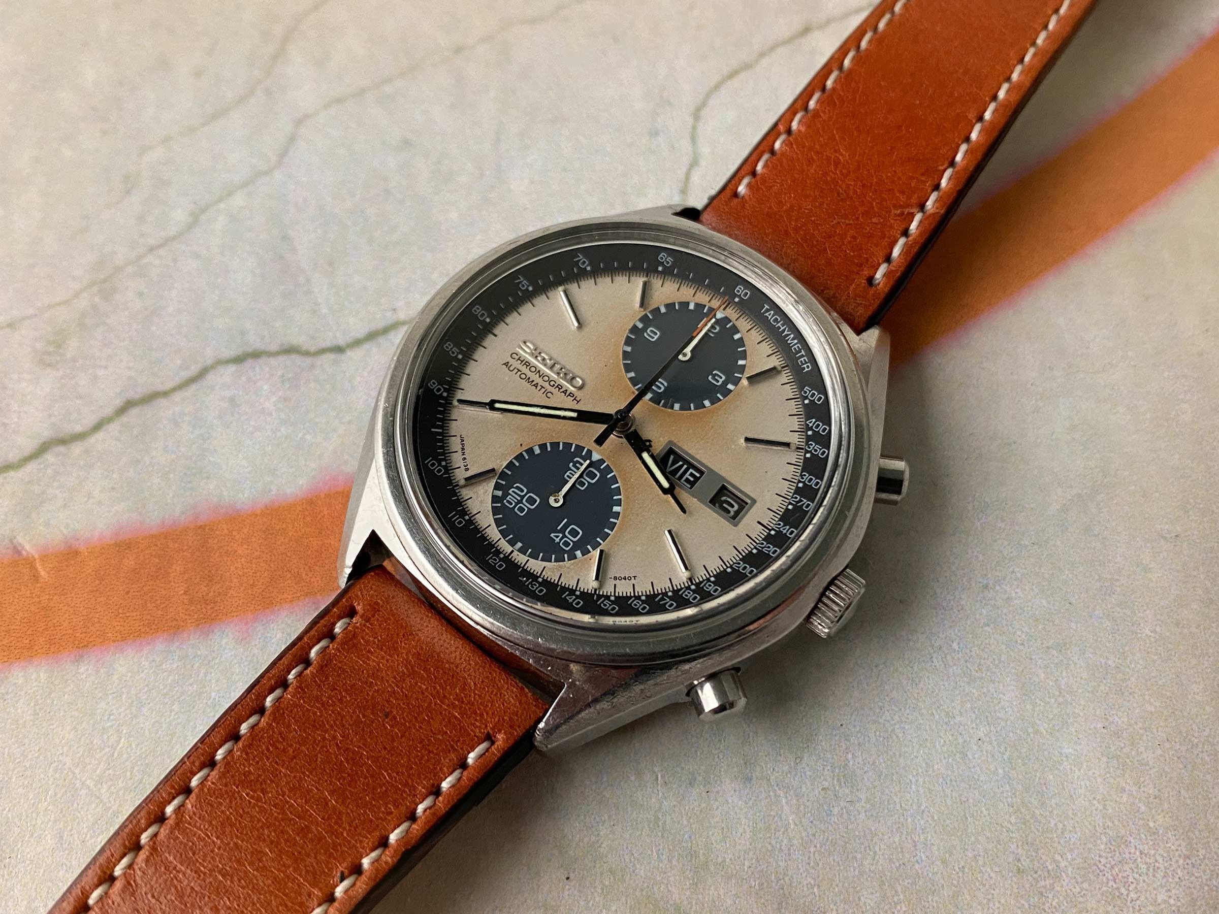 SEIKO PANDA Vintage automatic chronograph watch 1977 Ref. 6138-8020 Cal ...