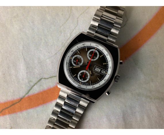 NOS CAUNY PRIMA CAUNYMATIC Reloj cronógrafo antiguo suizo automático Cal. Valjoux 7750 *** MINT ***