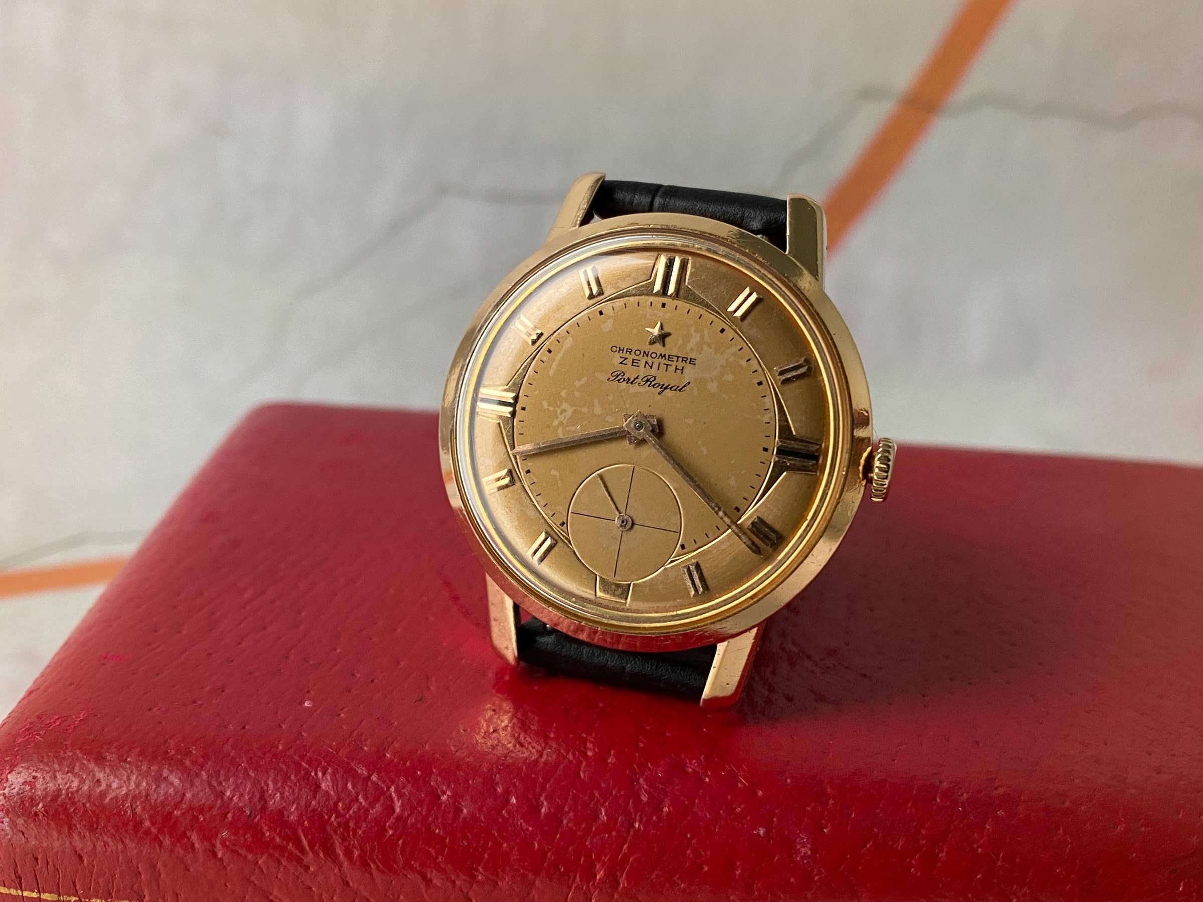 ZENITH PORT ROYAL CHRONOMETRE Vintage manual winding watch 18k yellow ...