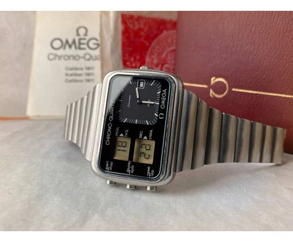 OMEGA SEAMASTER CHRONO-QUARTZ Cal. 1611 Reloj vintage suizo de cuarzo MONTREAL 1976 ALBATROS *** RELOJ + MANUAL + ESTUCHE ***