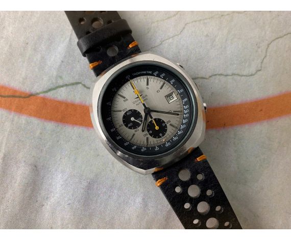 DUGENA Vintage swiss automatic chronograph 1972 watch Ref. 9801A Cal. Dugena 4800 (Lemania 1340) *** OVERSIZE ***