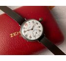 ZENITH 1913 WW1 Cal. 15" Reloj de trinchera suizo antiguo de cuerda MILITAR Dial de Porcelana GRAN CORONA *** 39mm ***