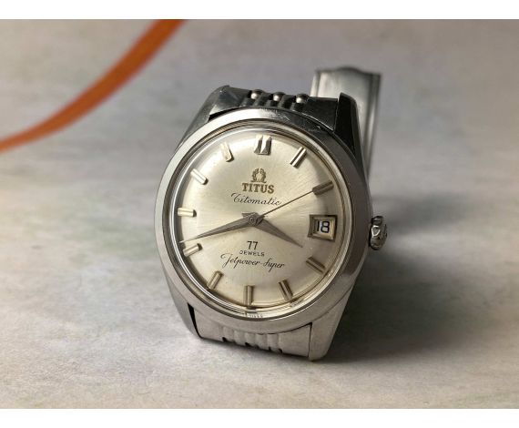 SOLVIL TITUS TITOMATIC JETPOWER SUPER Reloj vintage suizo automático Cal. FELSA 4002. Todo original *** 77 JEWELS ***