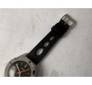 ELLIPTICAL HOLES Correa de reloj de cuero perforada - VINTAGE DIVER - 19mm *** NEGRO ***