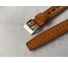 ELLIPTICAL HOLES Perforated Leather Watch Strap - VINTAGE DIVER - 19mm *** CAMEL ***
