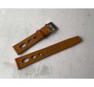 ELLIPTICAL HOLES Perforated Leather Watch Strap - VINTAGE DIVER - 19mm *** CAMEL ***