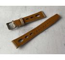 ELLIPTICAL HOLES Perforated Leather Watch Strap - VINTAGE DIVER - 19mm *** BEIGE ***