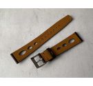 ELLIPTICAL HOLES Perforated Leather Watch Strap - VINTAGE DIVER - 19mm *** CHOCOLATE ***