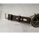 ELLIPTICAL HOLES Correa de reloj de cuero perforada - VINTAGE DIVER - 19mm *** CHOCOLATE ***