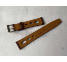 ELLIPTICAL HOLES Perforated Leather Watch Strap - VINTAGE DIVER - 19mm *** BRANDY ***
