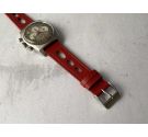 ELLIPTICAL HOLES Perforated Leather Watch Strap - VINTAGE DIVER - 19mm *** RED ***