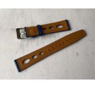 ELLIPTICAL HOLES Perforated Leather Watch Strap - VINTAGE DIVER - 19mm *** SEA ***