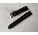 RACING Vintage Perforated Leather Watch Strap *** BLACK/BEIGE ***