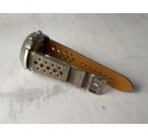 RACING Vintage Perforated Leather Watch Strap *** GREY/BEIGE ***