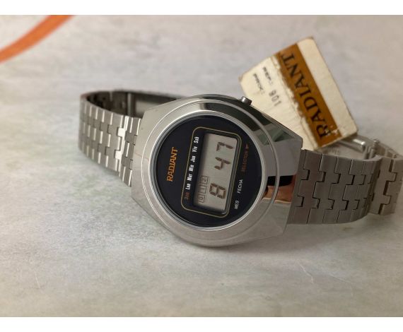 N.O.S. RADIANT LCD R-15R (CASIO) Antique quartz watch STAINLESS STEEL *** NEW OLD STOCK ***