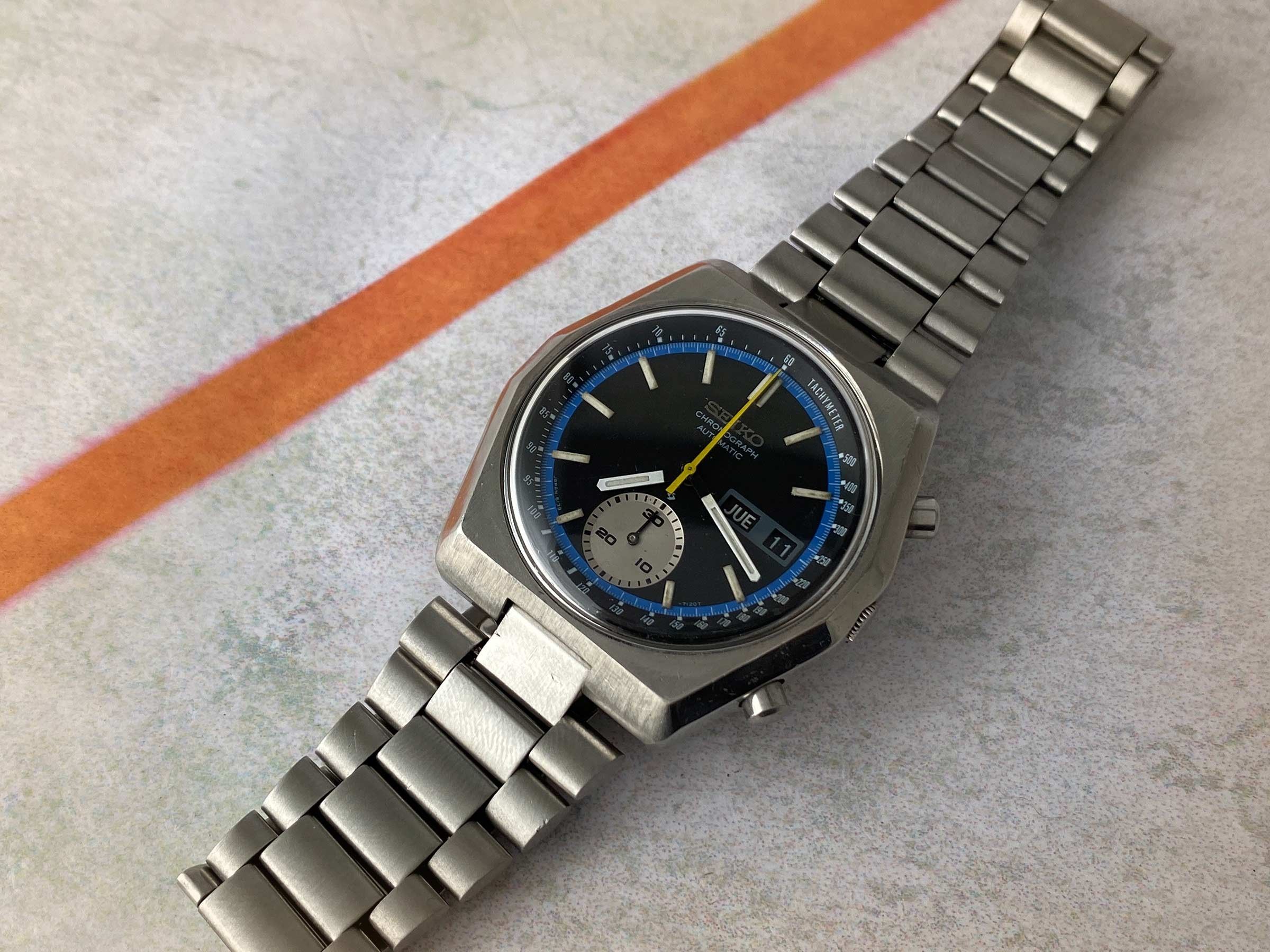 SEIKO HEXAGON Vintage automatic chronograph watch Ref. 6139-7080 JAPAN ...