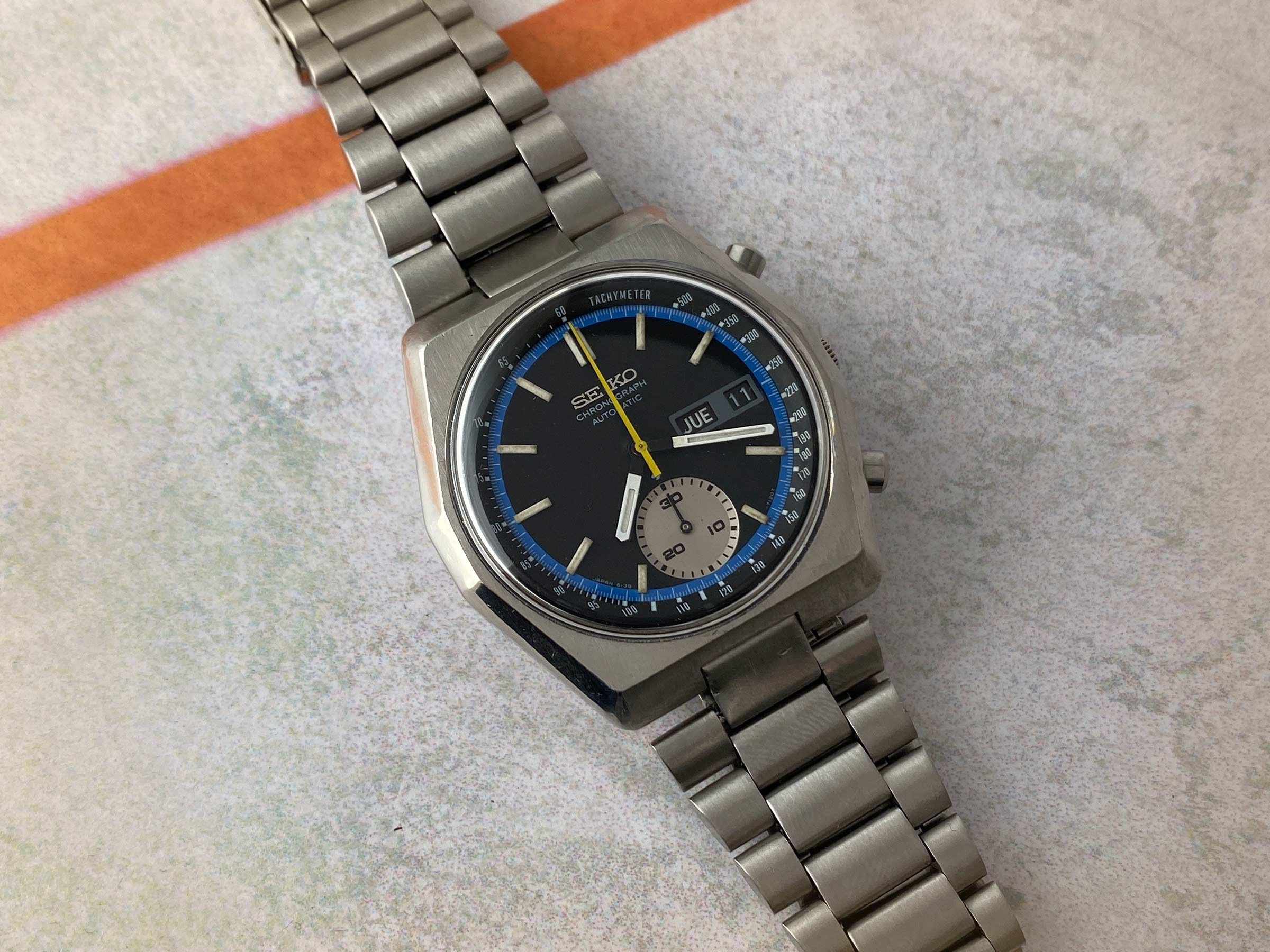 SEIKO HEXAGON Vintage automatic chronograph watch Ref. 6139-7080 JAPAN ...